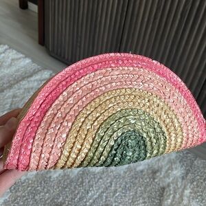 Lauren Conrad Rainbow Straw Clutch / Wristlet